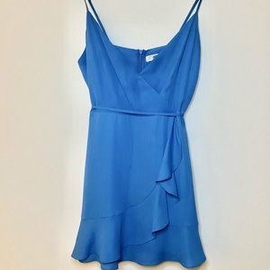 Blue wrap mini dress